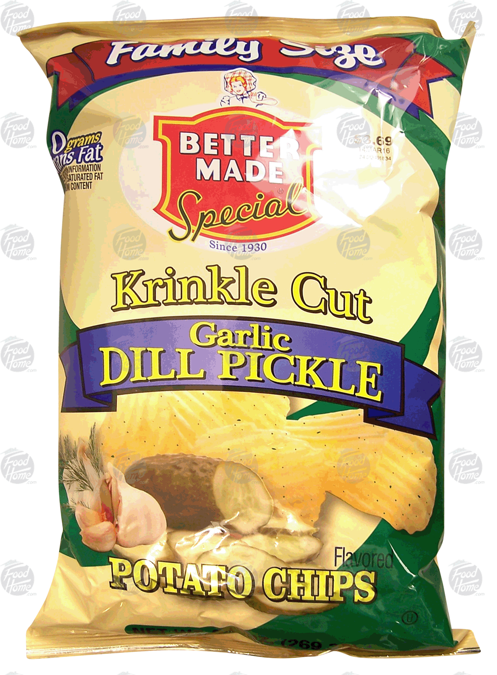 Better Made Family Size krinkle cut garlic dill pickle flavored potato chips Full-Size Picture